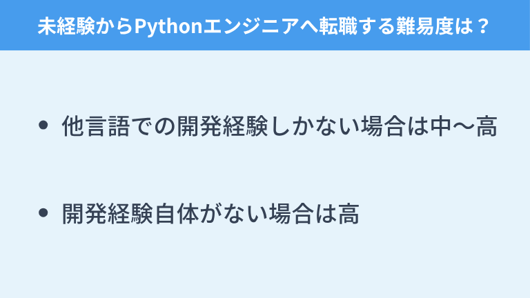 未経験からPythonエンジニアへ転職する難易度は？
