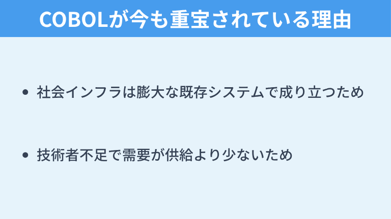COBOLが廃れず今も重宝されている理由