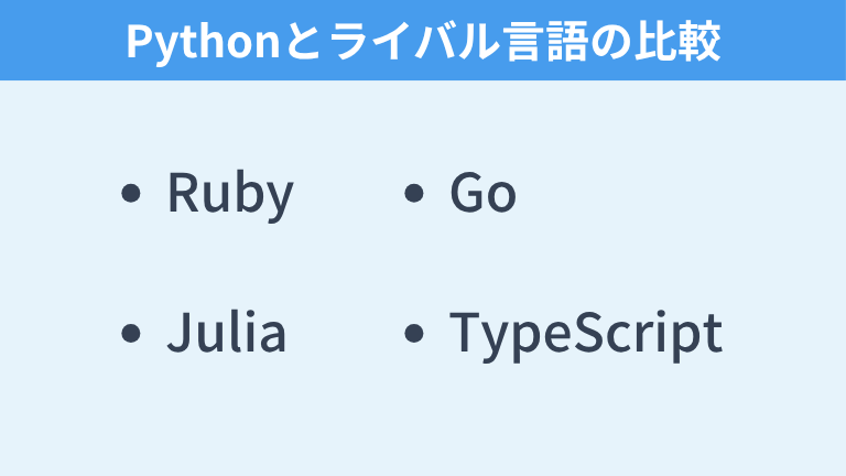 Pythonとライバル言語の比較