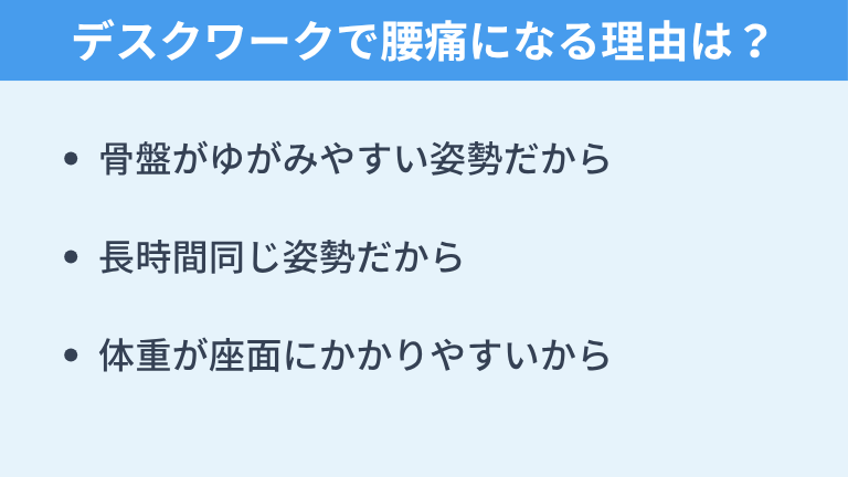 デスクワークで腰痛になる理由は？