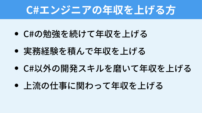 C#エンジニアの年収を上げる方法