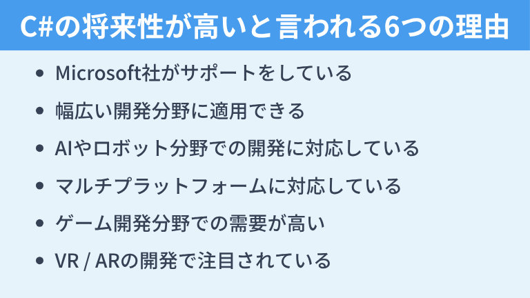 C#の将来性が高いと言われる6つの理由